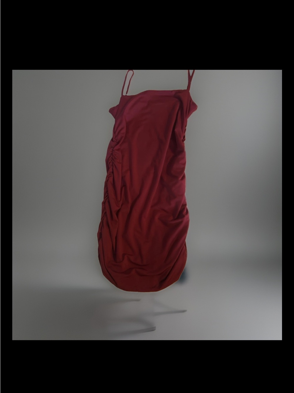 SHEIN Burgundy Ruched Slip Mini Dress
